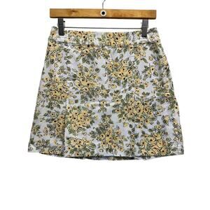 Ann Taylor Loft Mini Skirt Yellow Flowers Size‎ 2